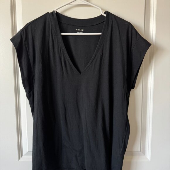 FRAME Le Mid Rise V-Neck T-Shirt - Picture 7 of 7